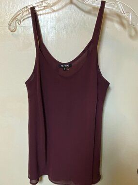 NIC+ZOE Burgundy Sleeveless Flowy Tank Top Size Small